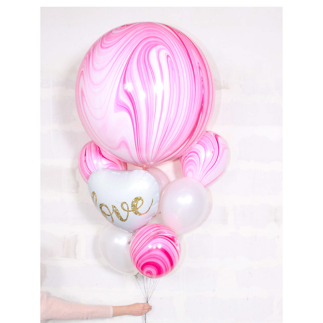 Bouquet de globos LOVE rosa