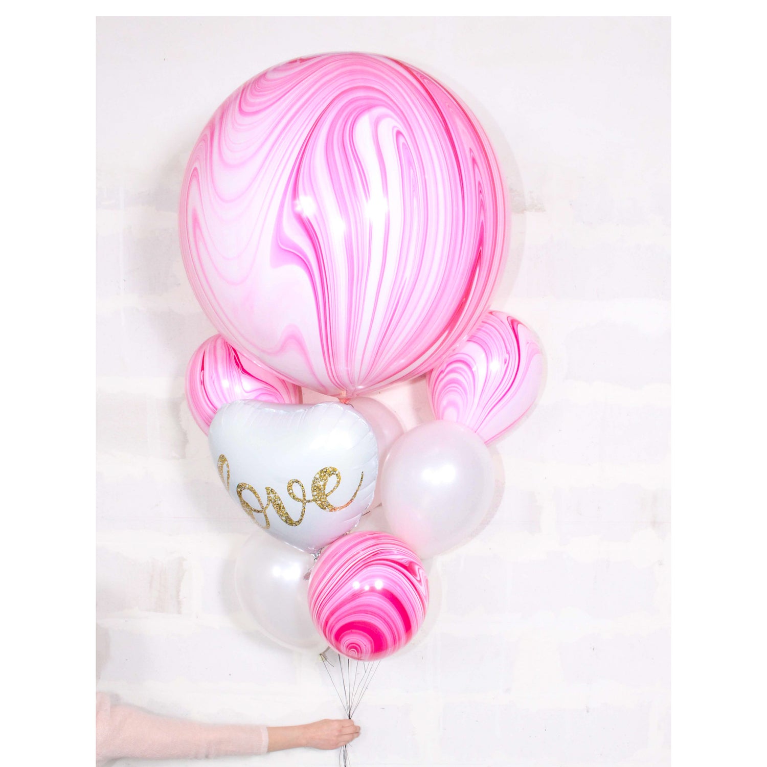 Bouquet de globos LOVE rosa