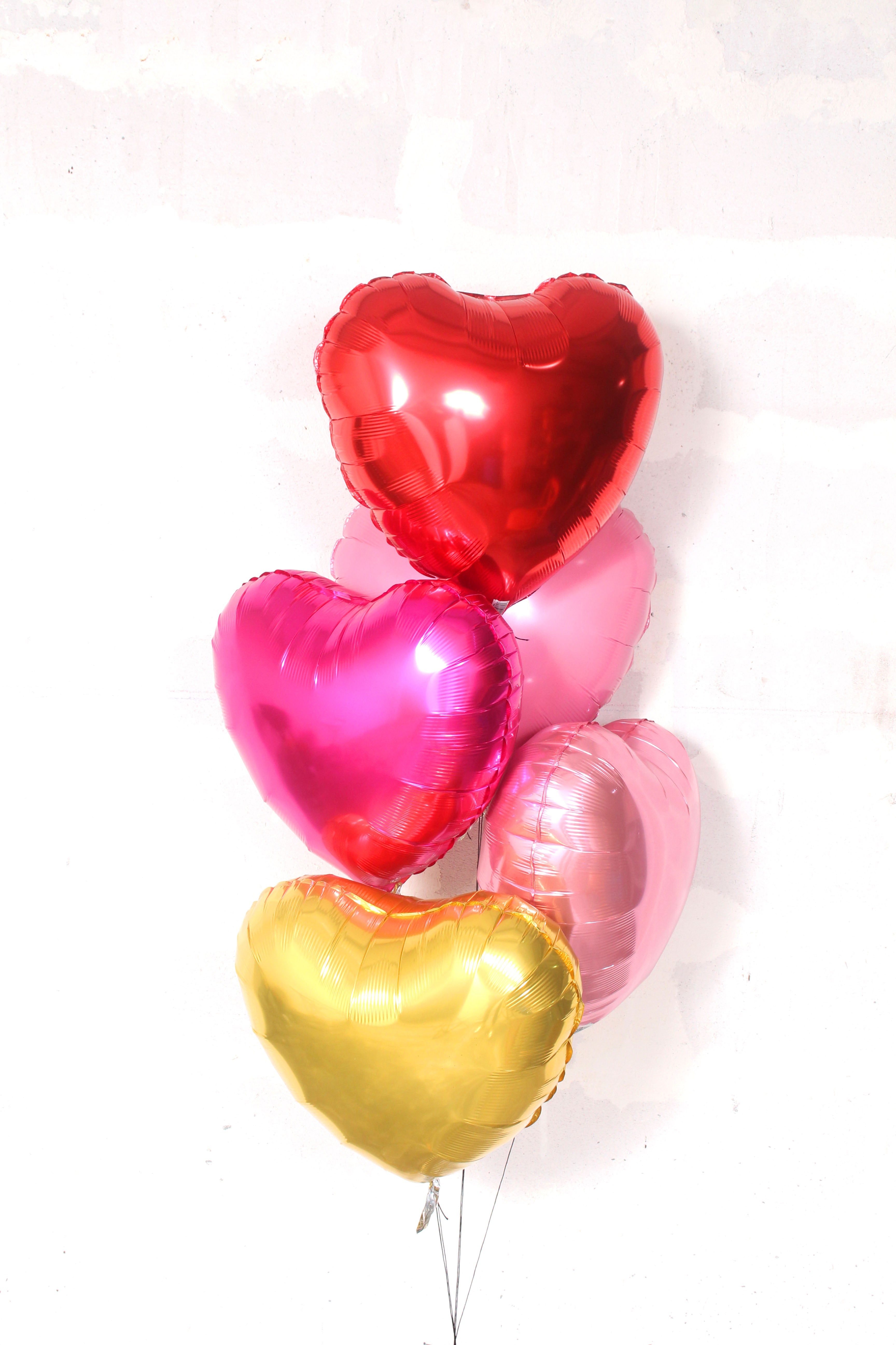 Bouquet de 5 corazones metálicos